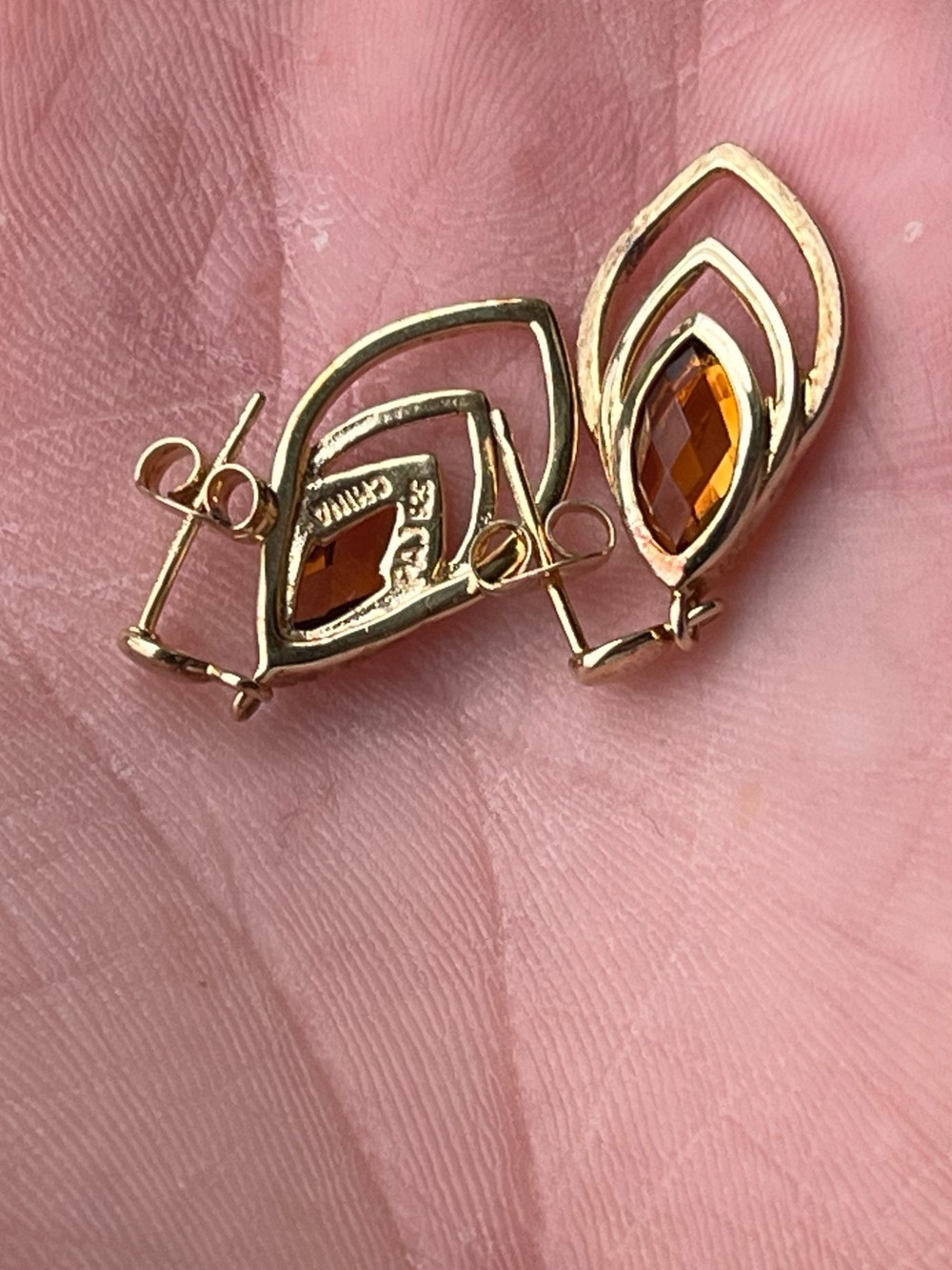 Natural Citrine .925 Earrings - Picture 4 of 6